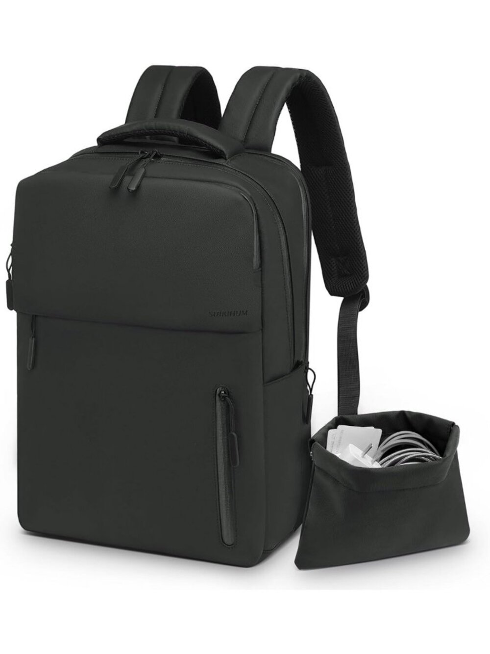 Stylish 20L Laptop Backpack for 15.6" Devices - Unisex, Black, Travel Ready